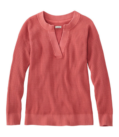 Women's Sunwashed Waffle Sweater, Splitneck | L.L.Bean sale - US 9812