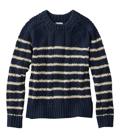 Women's Signature Cotton Fisherman Sweater, Crewneck Stripe | L.L.Bean for sale - US 6004