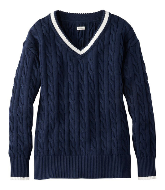 Women's The Original Double L® Sweater, Cable V-Neck | L.L.Bean sale