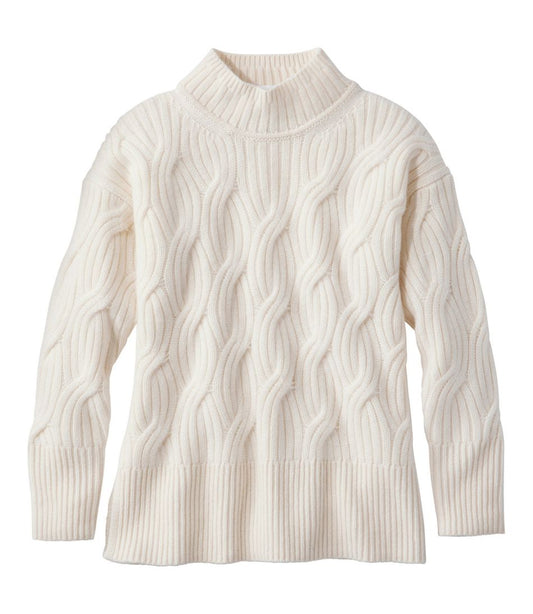 Women's Signature Premium Cashmere Cable Sweaters, Mockneck | L.L.Bean for sale