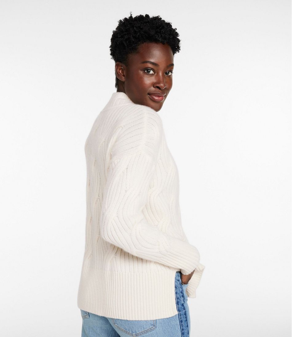 Women's Signature Premium Cashmere Cable Sweaters, Mockneck | L.L.Bean for sale