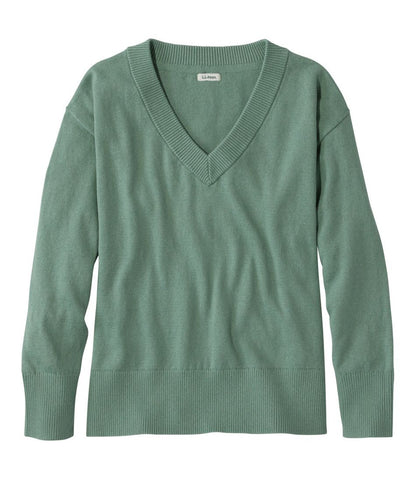 Women's Cotton/Cashmere Sweater, V-Neck | L.L.Bean on sale