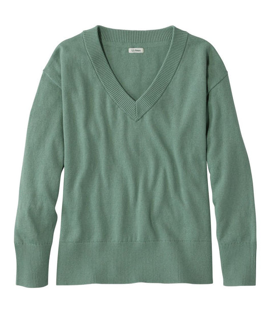 Women's Cotton/Cashmere Sweater, V-Neck | L.L.Bean on sale
