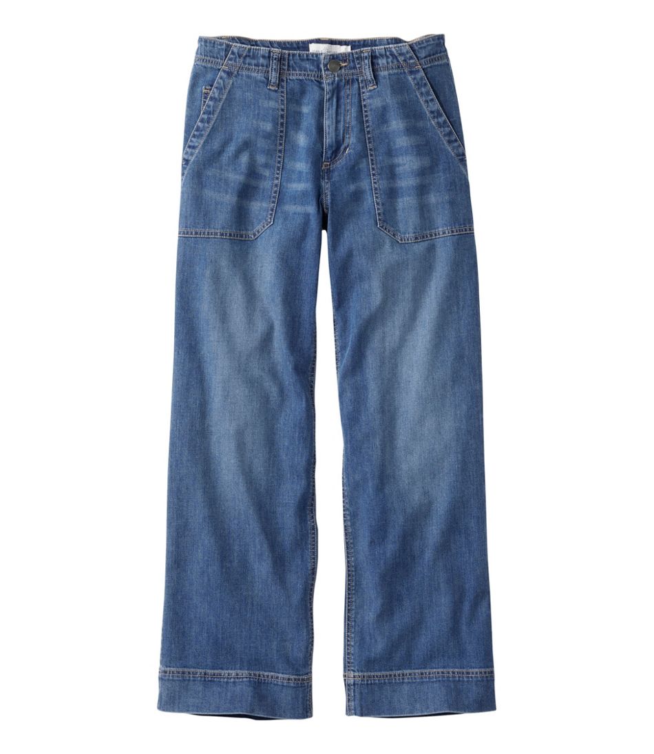 Women's Signature Utility Jeans, Mid-Rise Wide-Leg Ankle | L.L.Bean online