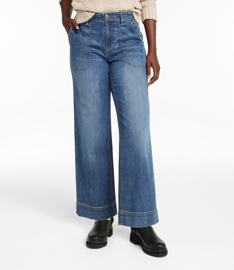 Women's Signature Utility Jeans, Mid-Rise Wide-Leg Ankle | L.L.Bean online