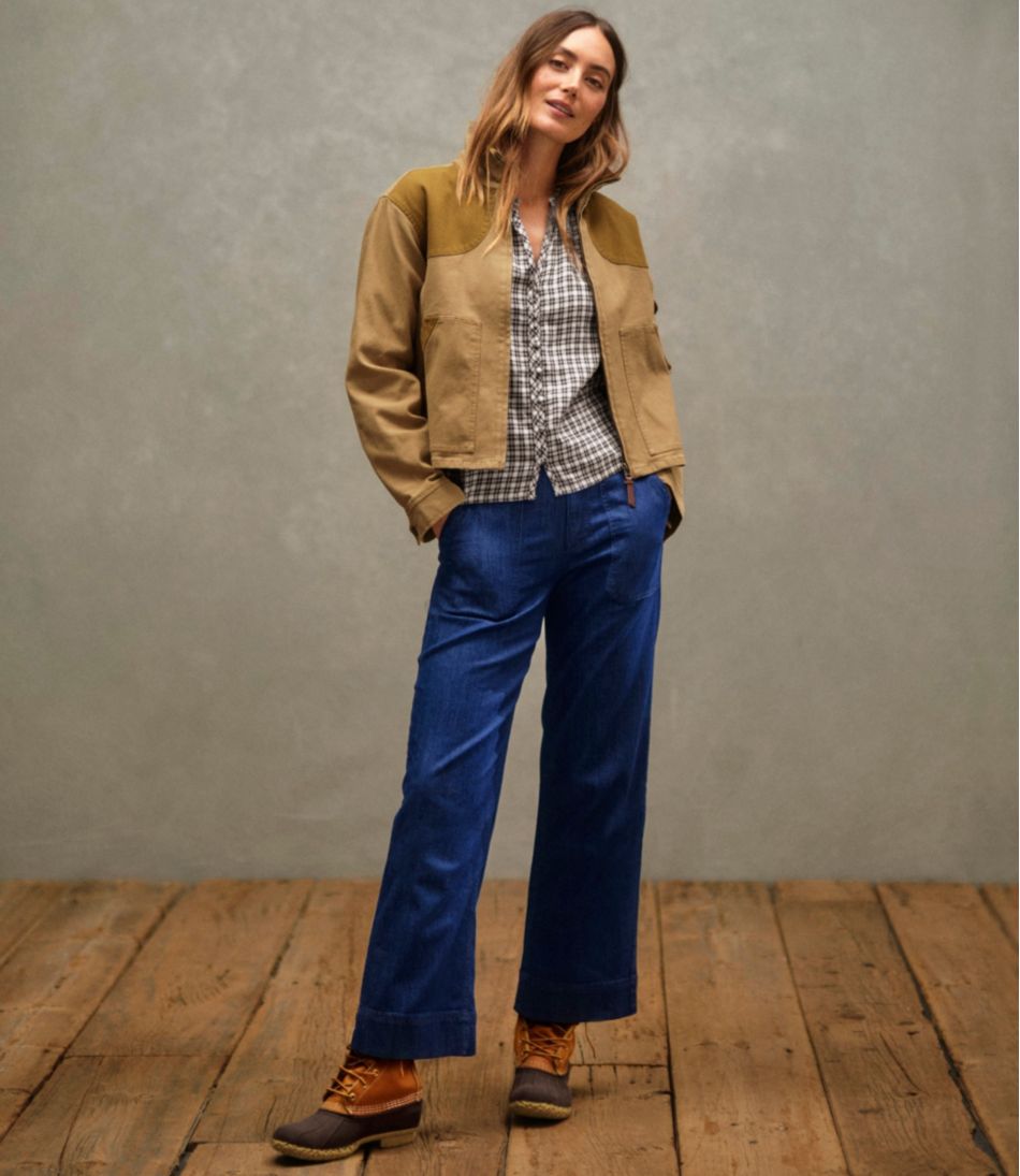 Women's Signature Utility Jeans, Mid-Rise Wide-Leg Ankle | L.L.Bean online