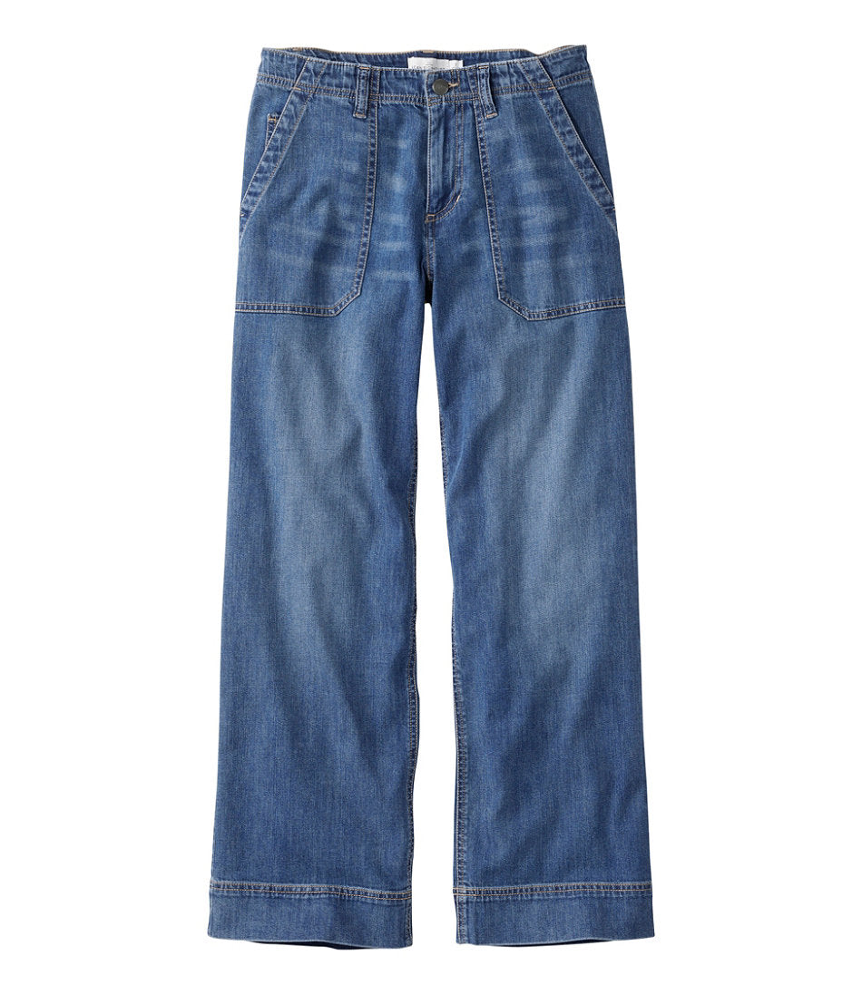 Women's Signature Utility Jeans, Mid-Rise Wide-Leg Ankle | L.L.Bean online - US 4542