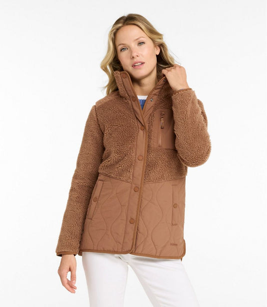 Women's Bean's Mixed Media Sherpa Fleece Jacket | L.L.Bean discount