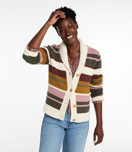 Women's Signature Original Cotton Sweater, Shawl Cardigan Stripe | L.L.Bean sale