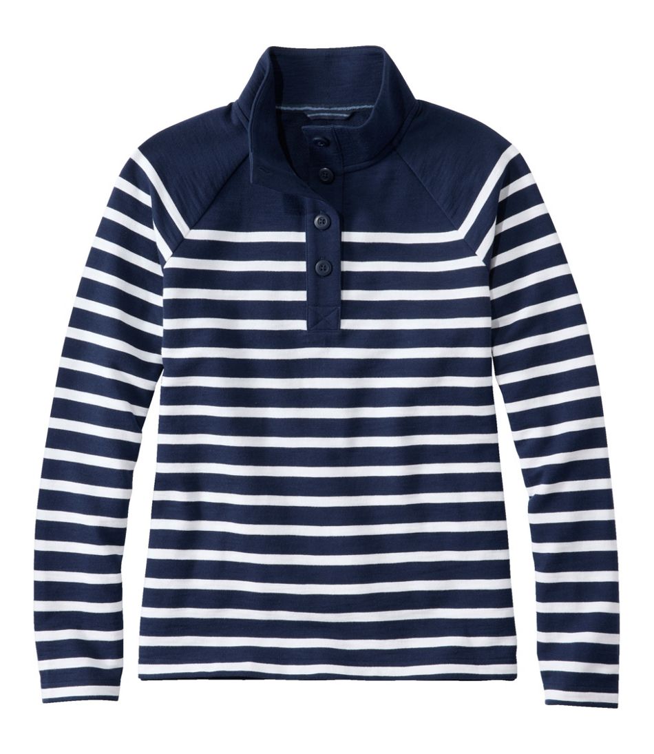Women's Peaks Island Button Mockneck, Stripe | L.L.Bean near me