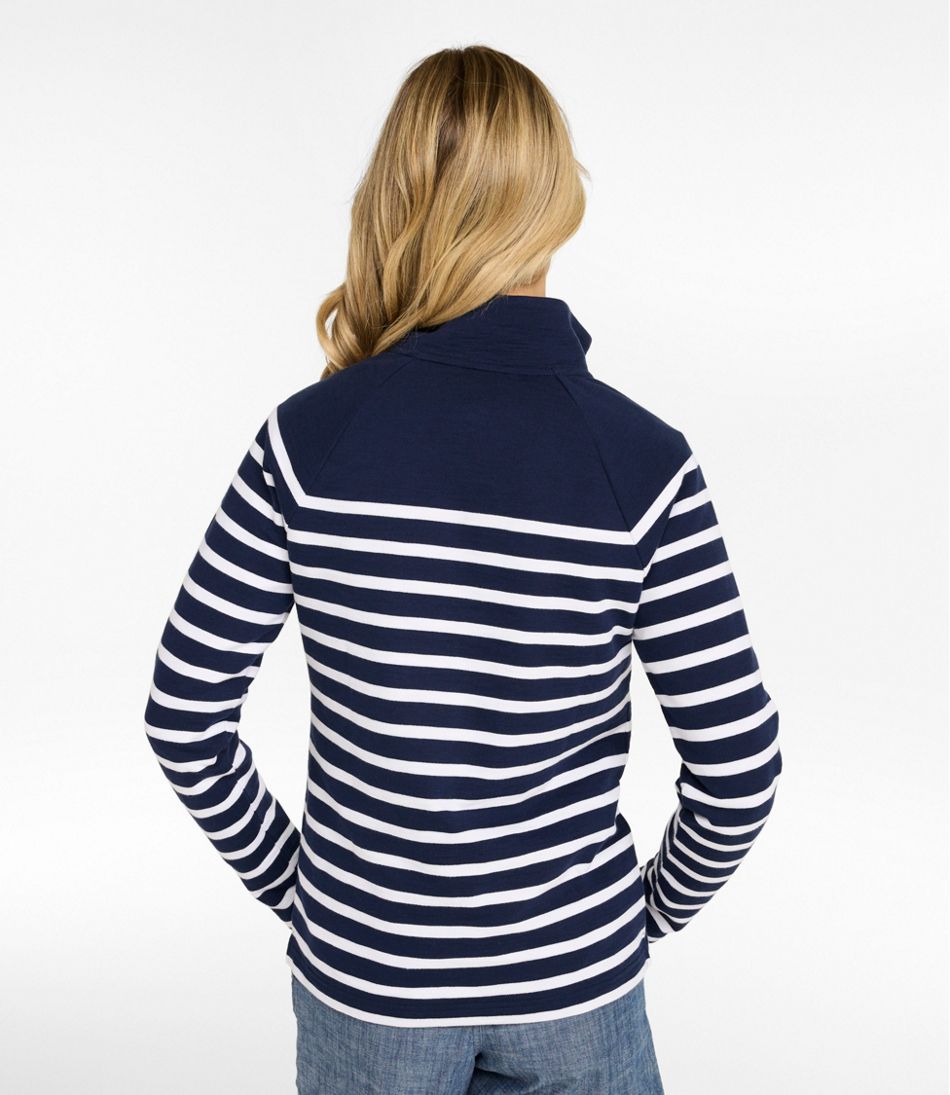 Women's Peaks Island Button Mockneck, Stripe | L.L.Bean near me