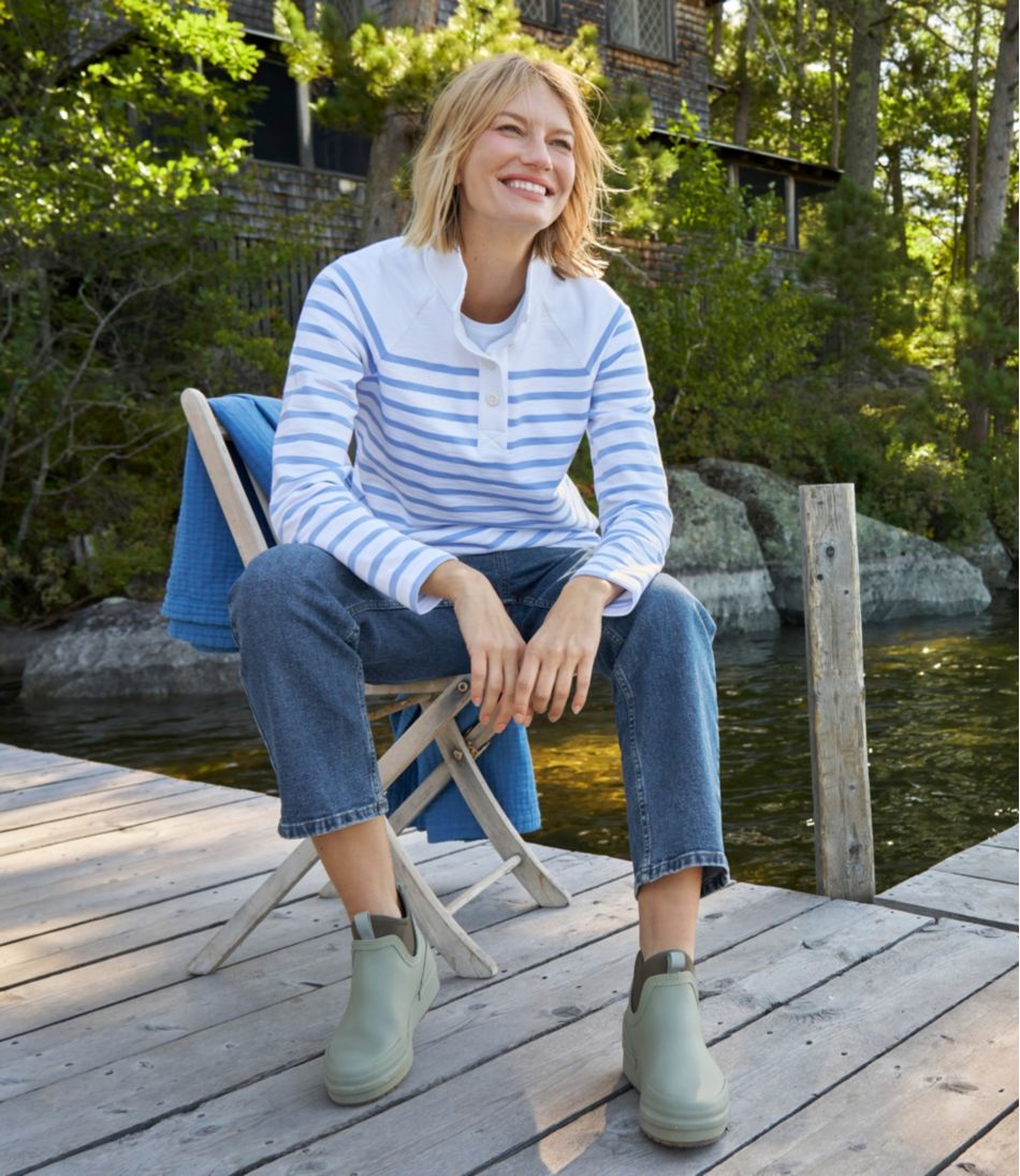 Women's Peaks Island Button Mockneck, Stripe | L.L.Bean near me