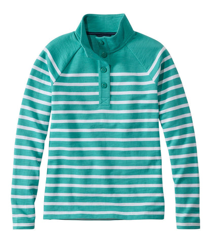 Women's Peaks Island Button Mockneck, Stripe | L.L.Bean near me - US 7217
