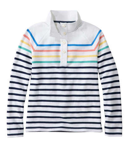 Women's Peaks Island Button Mockneck, Stripe | L.L.Bean near me - US 7217