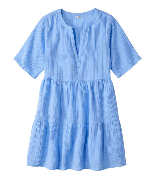 Women's Cloud Gauze Cover-Up Tiered Dress, Print | L.L.Bean for sale