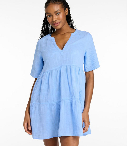 Women's Cloud Gauze Cover-Up Tiered Dress, Print | L.L.Bean for sale