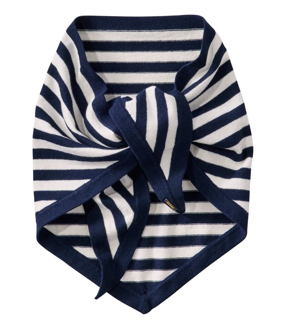Women's Cotton/Cashmere Knit Triangle Scarf, Striped | L.L.Bean on sale