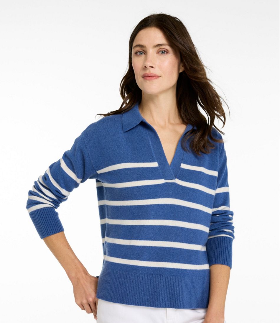 Women's Classic Cashmere Sweater, Relaxed Polo | L.L.Bean online