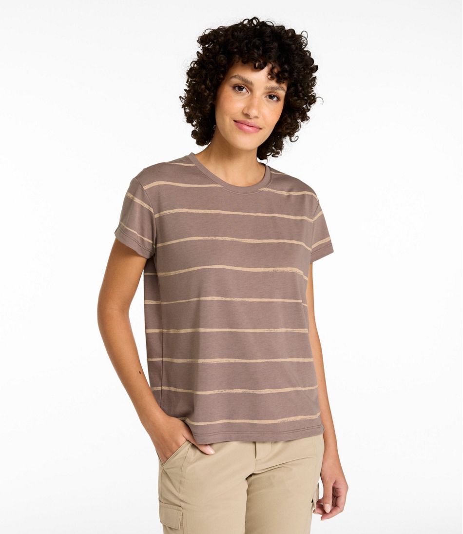 Women's Mountainside Crewneck Tee, Short-Sleeve Stripe | L.L.Bean sale