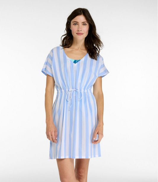 Women's L.L.Bean Coastal Cotton Cover-Up Caftan, Print | L.L.Bean on sale