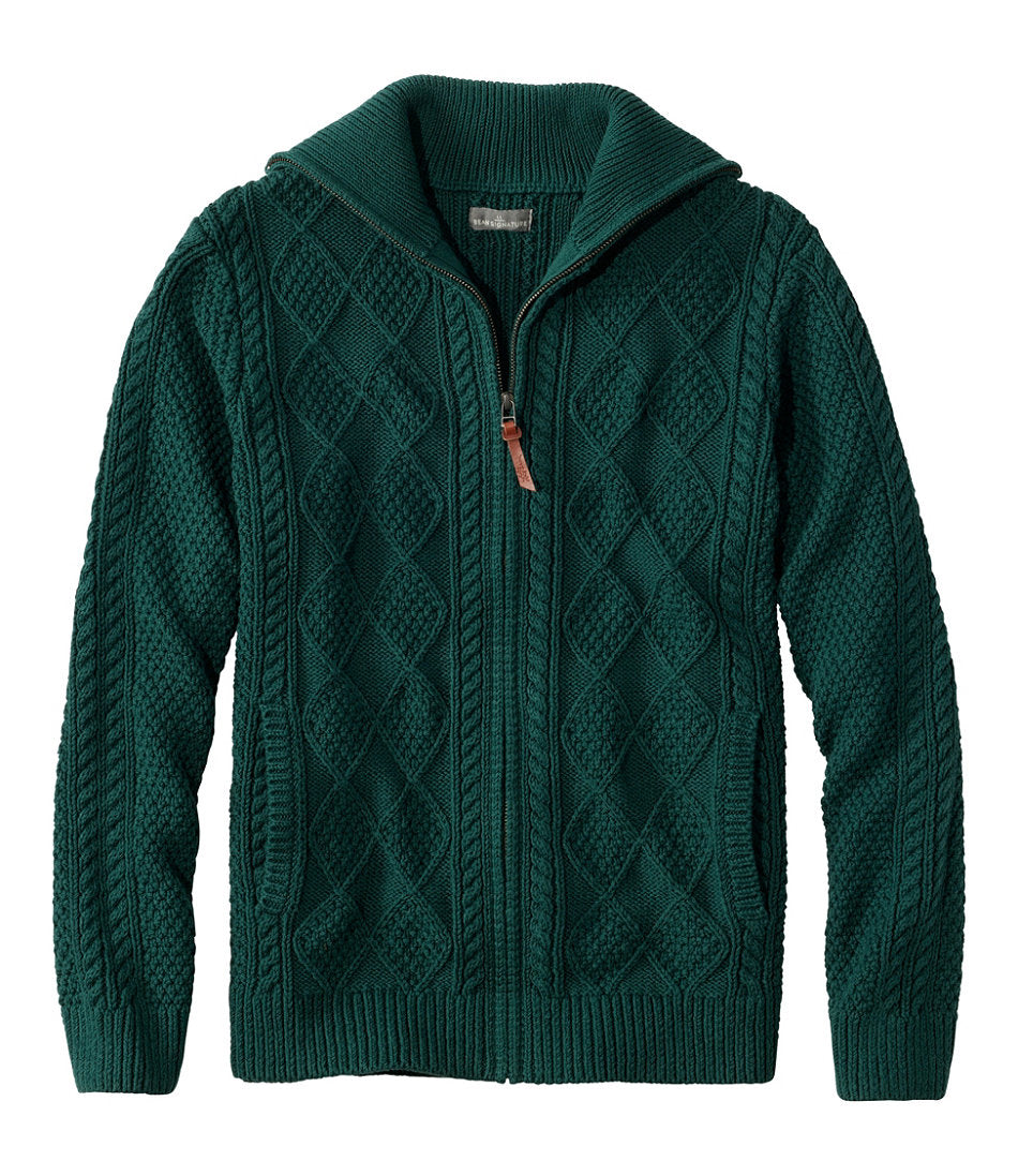 Men's Signature Cotton Fisherman Sweater, Full-Zip | L.L.Bean discount - US 2105