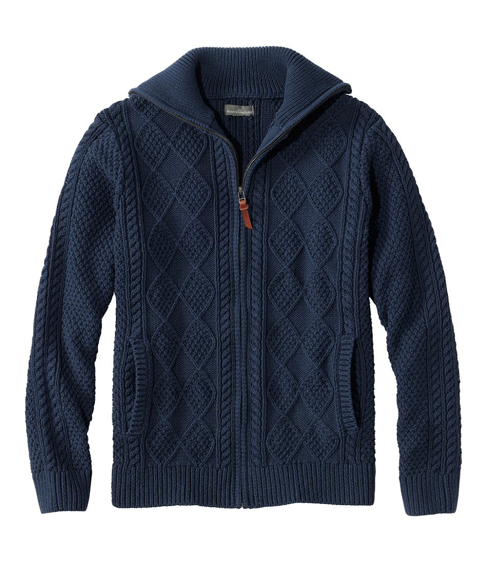 Men's Signature Cotton Fisherman Sweater, Full-Zip | L.L.Bean discount - US 2105