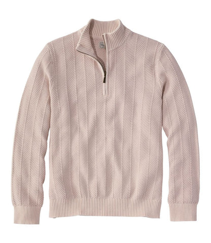 Men's Sunwashed Textured Cotton Sweater, Herringbone 1/4 Zip | L.L.Bean near me