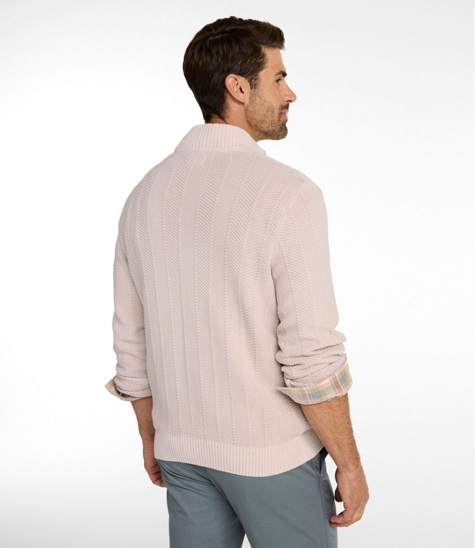 Men's Sunwashed Textured Cotton Sweater, Herringbone 1/4 Zip | L.L.Bean near me