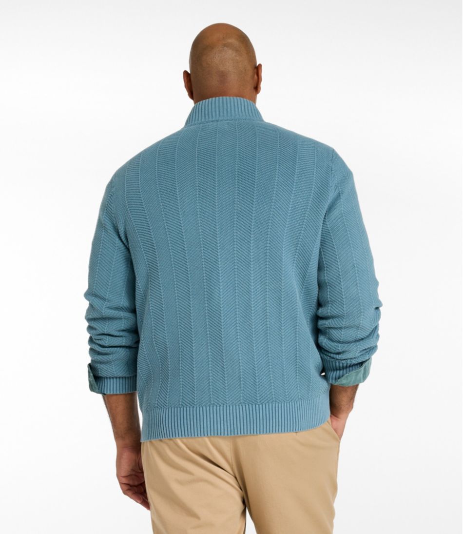 Men's Sunwashed Textured Cotton Sweater, Herringbone 1/4 Zip | L.L.Bean near me