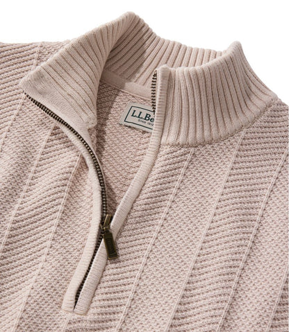 Men's Sunwashed Textured Cotton Sweater, Herringbone 1/4 Zip | L.L.Bean near me