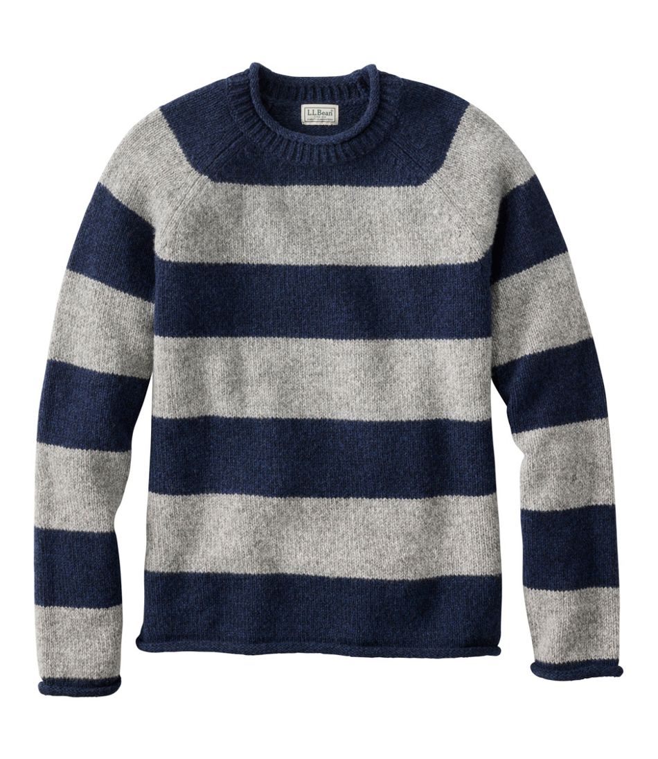 Men's Bean's Classic Ragg Wool Sweater, Rollneck, Stripe | L.L.Bean online