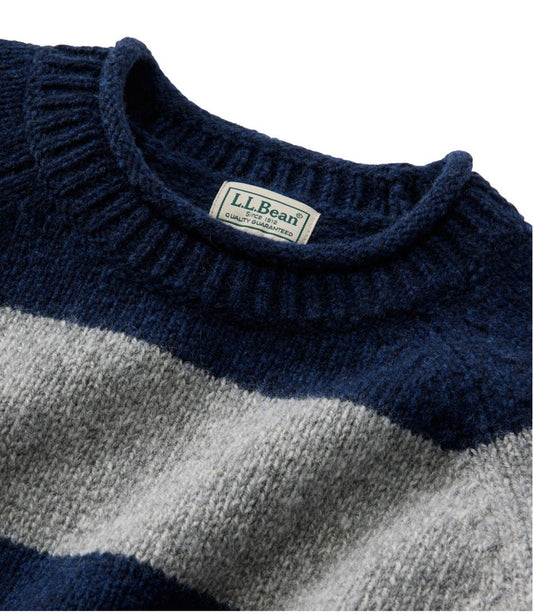 Men's Bean's Classic Ragg Wool Sweater, Rollneck, Stripe | L.L.Bean online