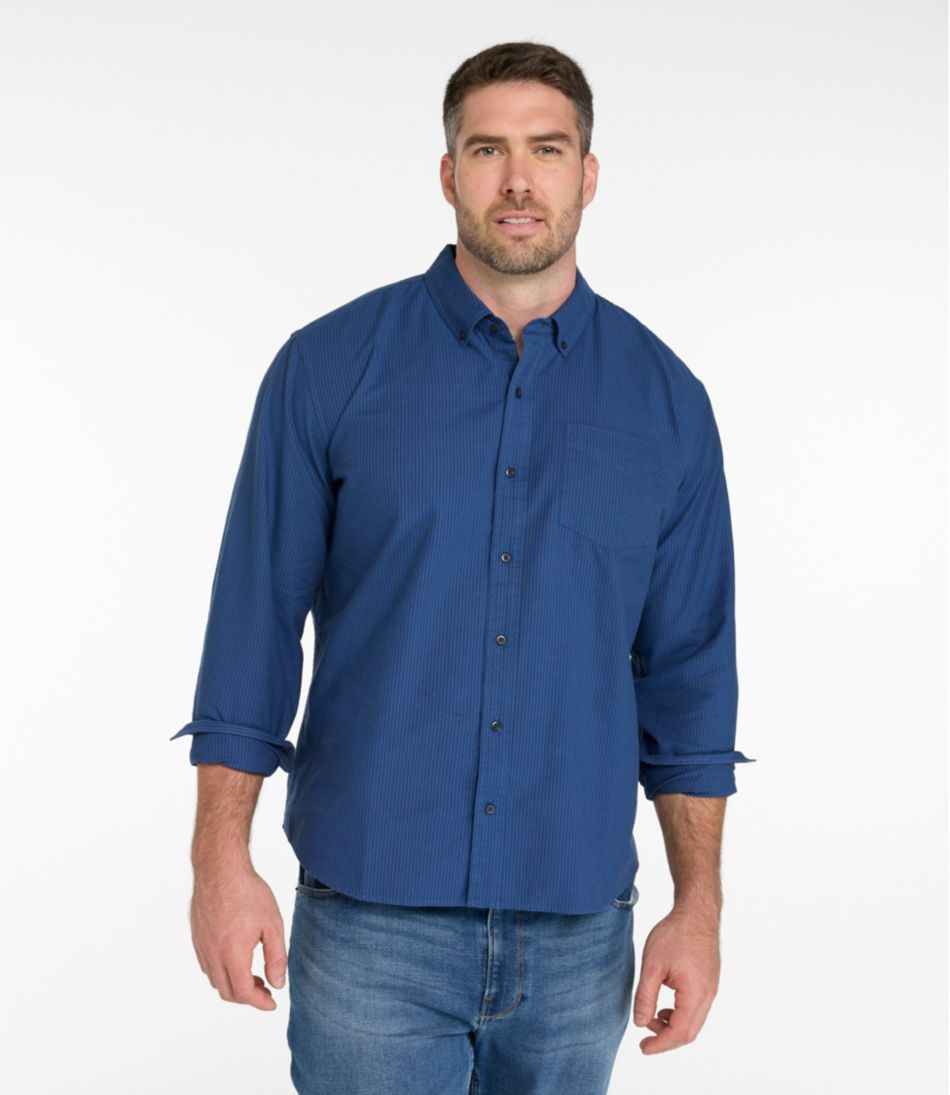 Men's Sunwashed Oxford Shirt, Slightly Fitted Untucked Fit, Stripe | L.L.Bean on sale