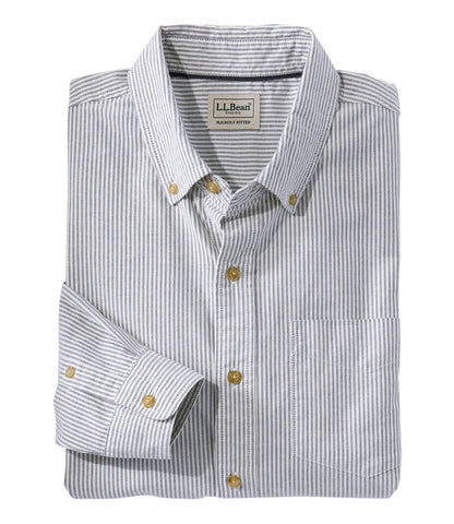 Men's Sunwashed Oxford Shirt, Slightly Fitted Untucked Fit, Stripe | L.L.Bean on sale - US 5876