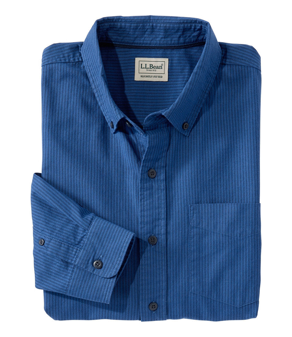 Men's Sunwashed Oxford Shirt, Slightly Fitted Untucked Fit, Stripe | L.L.Bean on sale - US 5876