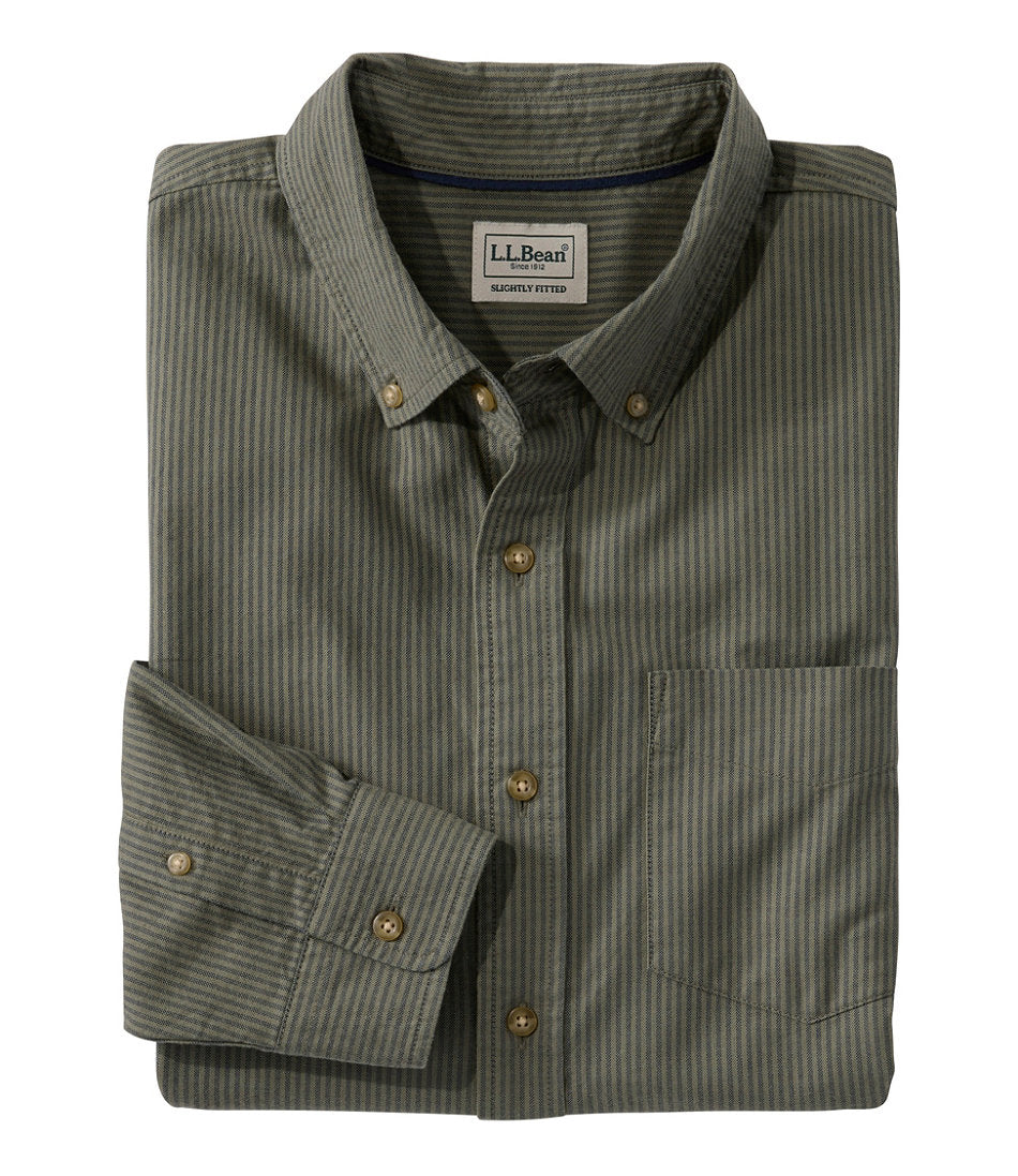 Men's Sunwashed Oxford Shirt, Slightly Fitted Untucked Fit, Stripe | L.L.Bean on sale - US 5876