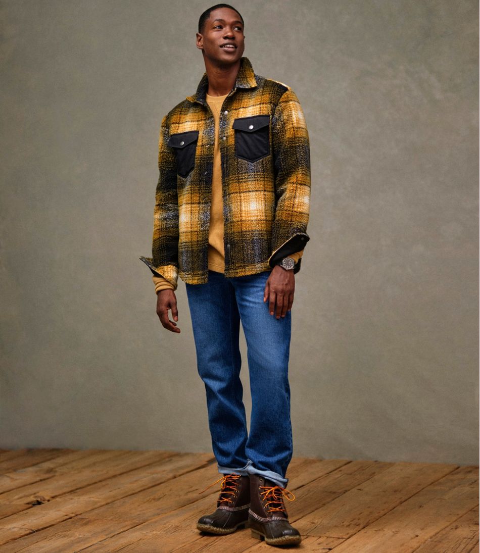 Men's Signature Mixed Media Fleece Shirt Jacket, Plaid | L.L.Bean near me
