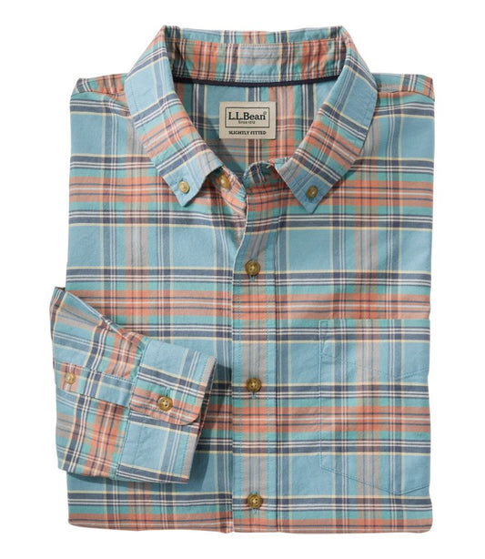 Men's Sunwashed Oxford Shirt, Slightly Fitted Untucked Fit, Plaid | L.L.Bean discount