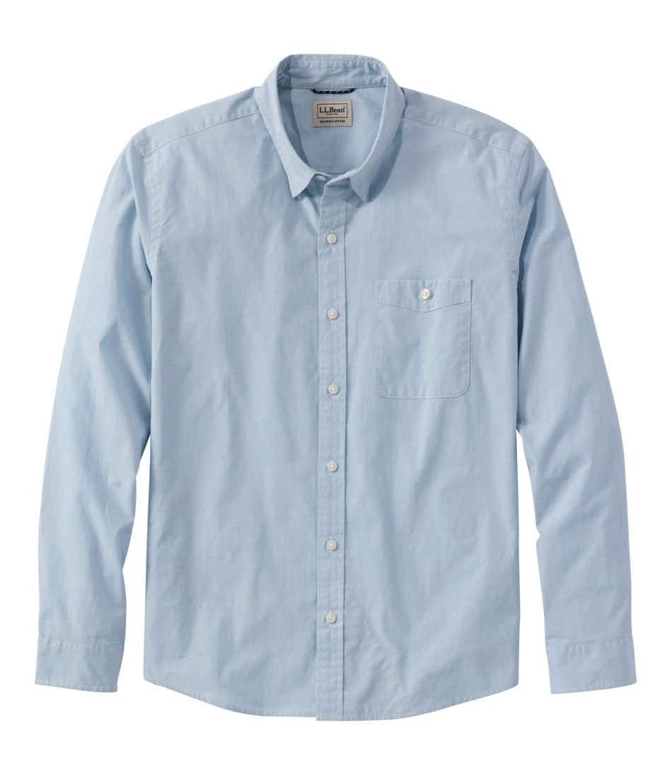 Men's Comfort Stretch Performance® Chambray Shirt, Long-Sleeve, Slightly Fitted Untucked Fit | L.L.Bean near me