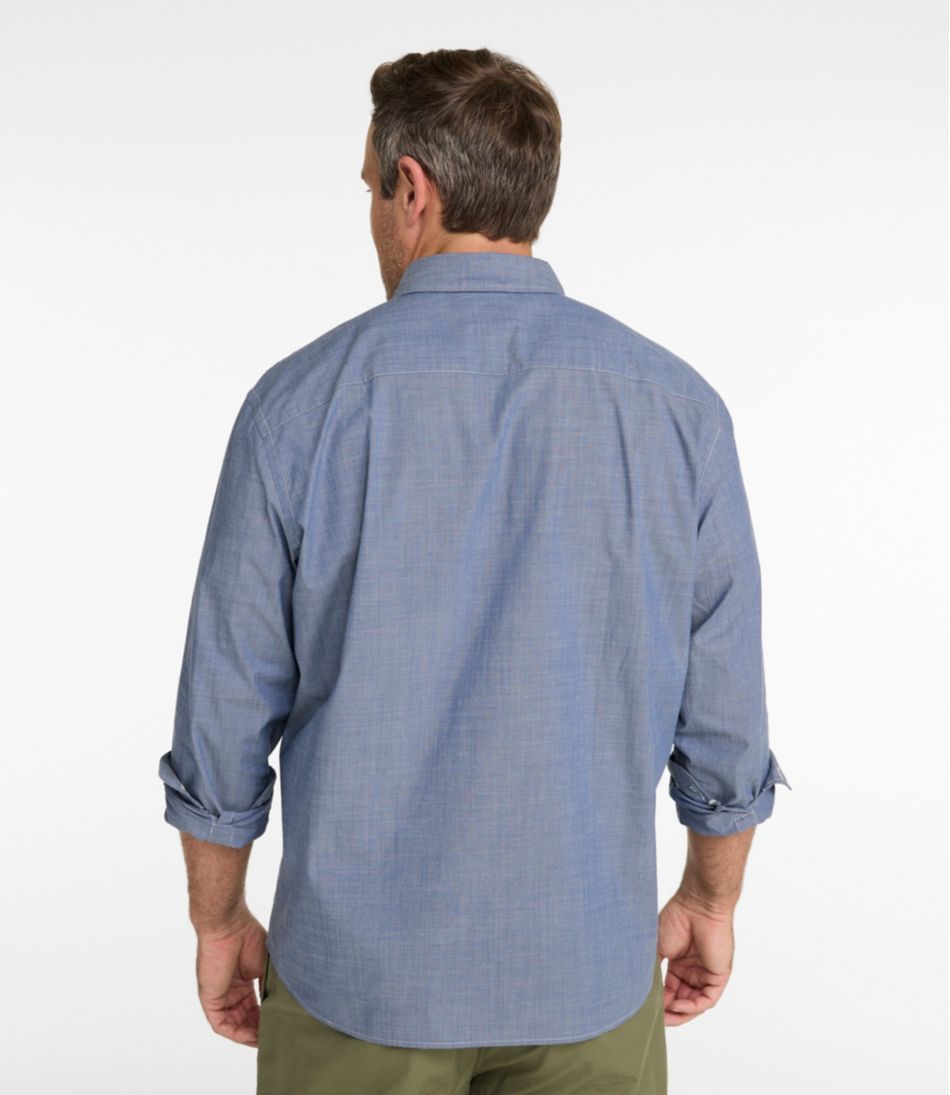 Men's Comfort Stretch Performance® Chambray Shirt, Long-Sleeve, Slightly Fitted Untucked Fit | L.L.Bean near me