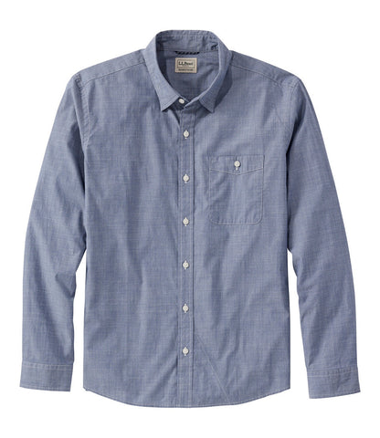 Men's Comfort Stretch Performance® Chambray Shirt, Long-Sleeve, Slightly Fitted Untucked Fit | L.L.Bean near me - US 4832