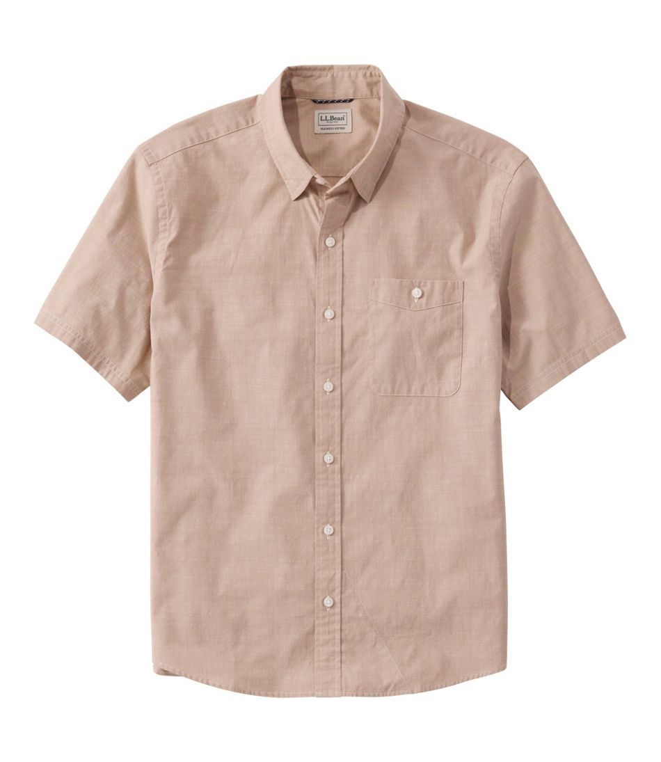 Men's Comfort Stretch Performance® Chambray Shirt, Short-Sleeve, Slightly Fitted Untucked Fit | L.L.Bean online
