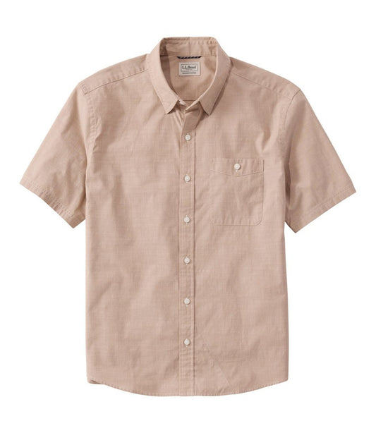 Men's Comfort Stretch Performance® Chambray Shirt, Short-Sleeve, Slightly Fitted Untucked Fit | L.L.Bean online