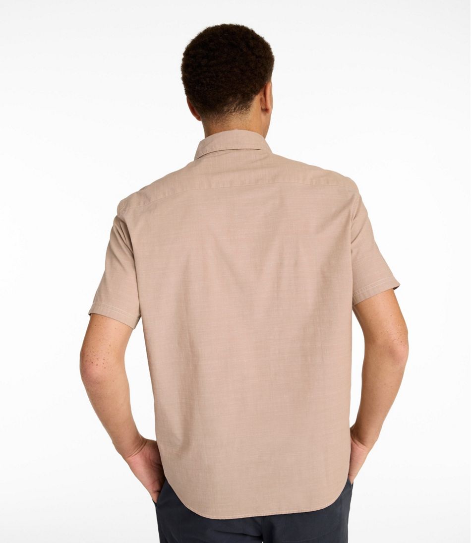 Men's Comfort Stretch Performance® Chambray Shirt, Short-Sleeve, Slightly Fitted Untucked Fit | L.L.Bean online