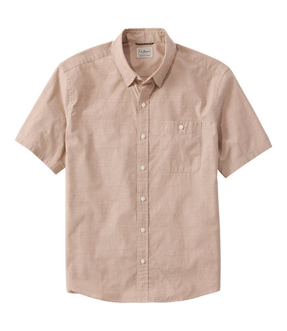 Men's Comfort Stretch Performance® Chambray Shirt, Short-Sleeve, Slightly Fitted Untucked Fit | L.L.Bean online - US 7546