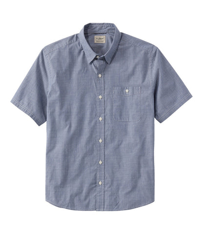 Men's Comfort Stretch Performance® Chambray Shirt, Short-Sleeve, Slightly Fitted Untucked Fit | L.L.Bean online - US 7546