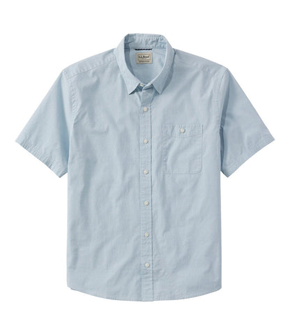 Men's Comfort Stretch Performance® Chambray Shirt, Short-Sleeve, Slightly Fitted Untucked Fit | L.L.Bean online - US 7546