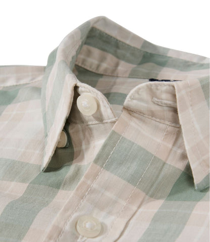 Men's Comfort Stretch Performance® Chambray Shirt, Short-Sleeve, Slightly Fitted Untucked Fit, Plaid | L.L.Bean on sale