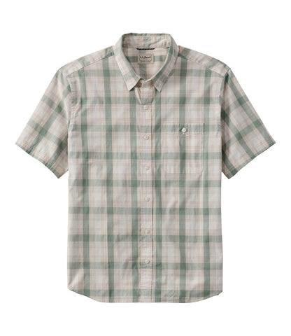Men's Comfort Stretch Performance® Chambray Shirt, Short-Sleeve, Slightly Fitted Untucked Fit, Plaid | L.L.Bean on sale - US 2640