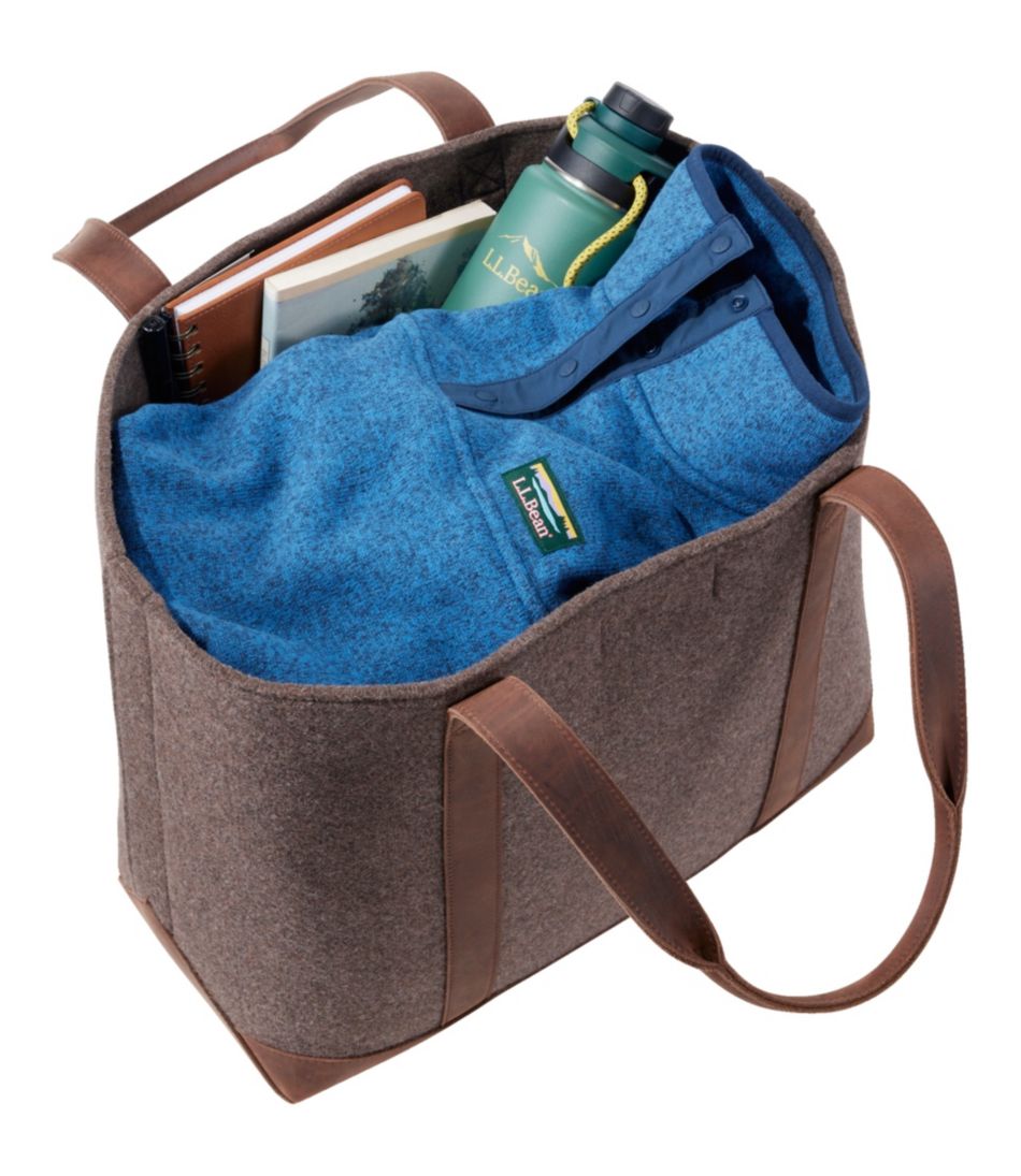 Leather-Trim Wool Tote | L.L.Bean discount